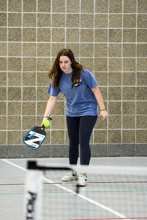 woman playing adaptive pickleball