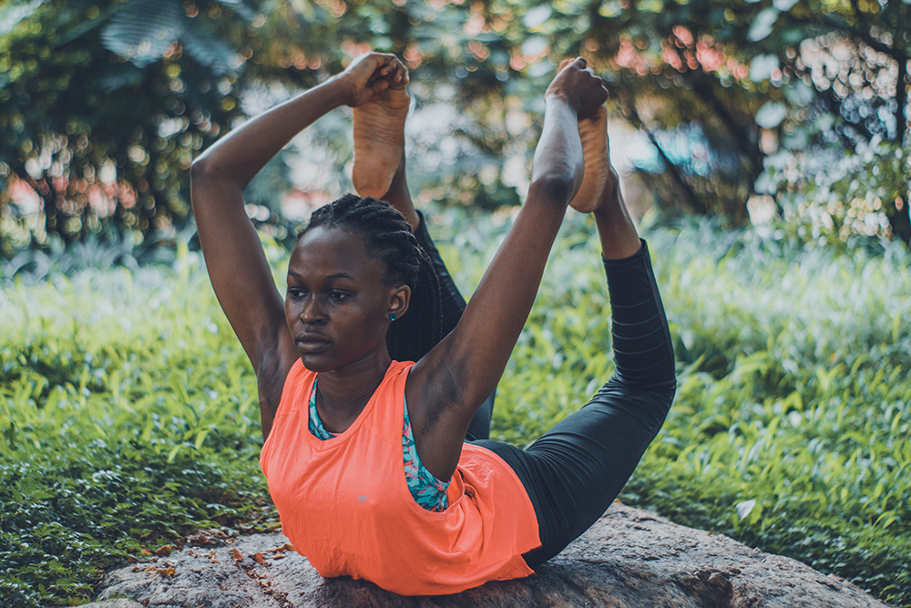 woman doing yoga