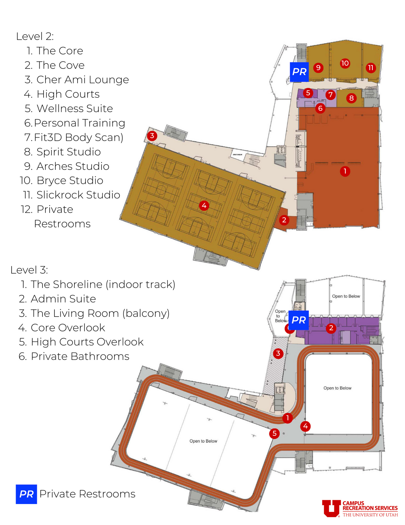 Second floor and third floor map