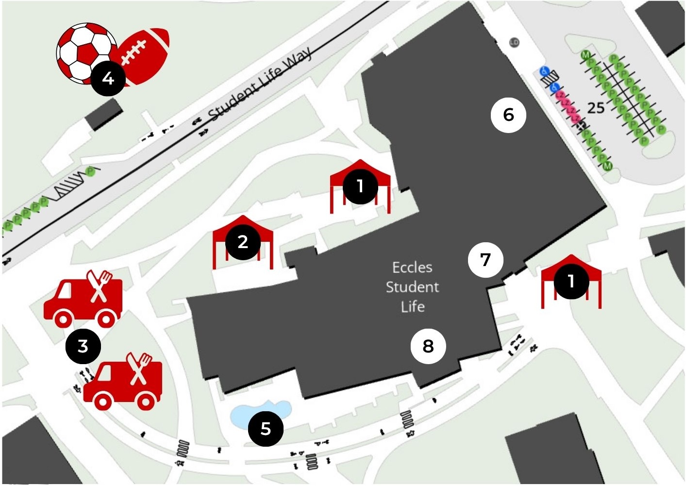 map of university of utah with icons